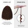 AU-THEN-TIC Water Wave Crochet Braids Hair, 22 Inch, 6 Packs, Synthetic Extensions for Passion Twists, Butterfly Locs, and Bohemian Styles, (30, Light Auburn) view 3