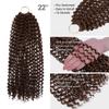 AU-THEN-TIC Water Wave Crochet Braids Hair, 22 Inch, 6 Packs, Synthetic Extensions for Passion Twists, Butterfly Locs, and Bohemian Styles, (30, Light Auburn) view 4