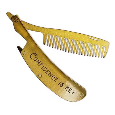Trixie & Milo Fancy Beard Comb - Beard Comb, Mustache Combs for Men, Beard Comb for Men, Metal Comb, Small Comb, Beard Straightener Comb, Mustache Gifts for Men, Mustache Gift, Beard Gift