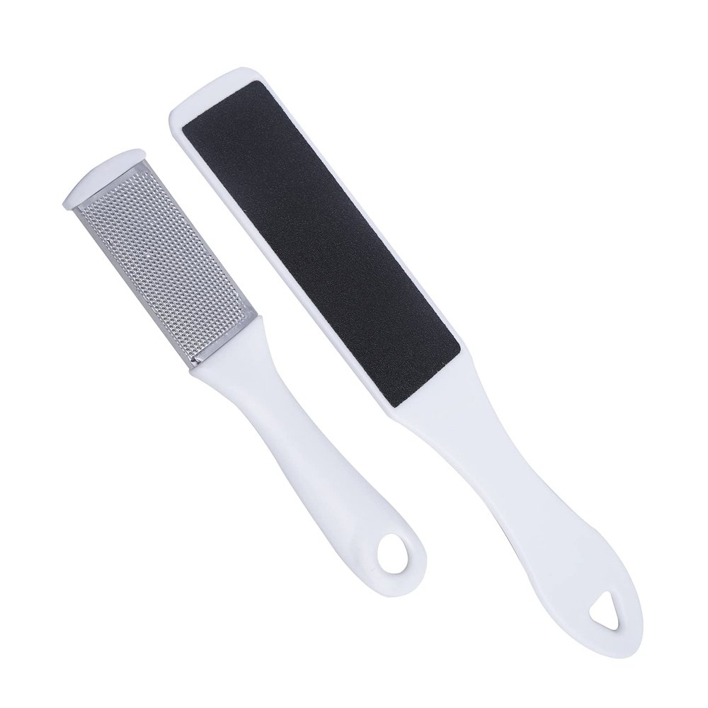 2 Pcs Foot File Professional Set for Feet Callus Remover, Stainless Steel Foot Scrubber Pedicure Rasp Dry Cracked Skin Remover Pedicure Tools for Smooth Foot