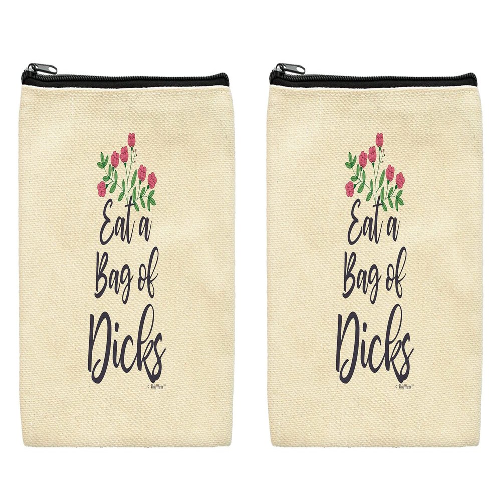 ThisWear Bachelorette Party Favors For Women Eat A Bag Of Dicks 2-Pack Cosmetic Accessory Bags