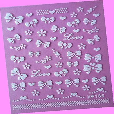 Heart Rose Love Stars Valentine's Day Rhinestone 3D Art Nail Sticker 185 for Nails Design Nail Art Stickers Decals Supplies Manicure Tips Sticker Colorful for Nail Decorations