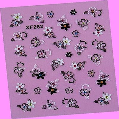 Heart Rose Love Stars Valentine's Day Rhinestone 3D Art Nail Sticker 282 for Nails Design Nail Art Stickers Decals Supplies Manicure Tips Sticker Colorful for Nail Decorations
