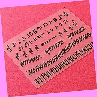 Musical Note Staff Stave Notation Art Nail Sticker Hbjy196 Black for Nails Design Nail Art Stickers Decals Supplies Manicure Tips Sticker Colorful for Nail Decorations