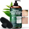Antifungal Body Wash with Tea Tree Oil | Antibacterial Soap for Back Acne,Treats Ringworm, Eczema & Jock Itch | Antibacterial Body Soap For Men And Women | Includes Silicon Scrubber (16.9 oz) view 1