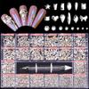Unknows Nail Art Rhinestones Professional Nail Rhinestones Kit 3100pcs Multi Shapes Glass Crystal AB Rhinestones for Nail Art Craft Mix Sizes Non Hotfix Flatback Nail Gems Nail Rhinestones 3D view 1
