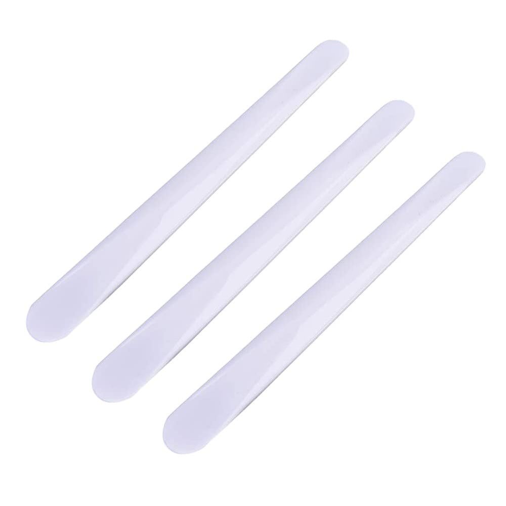 AKOAK 5 Pieces of Cream Scoop Stick, Professional Plastic Mask Scoop Makeup Stick Spoon, DIY Facial Care Beauty Accessory for Mixing and Sampling (White)