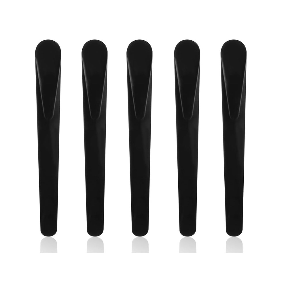 AKOAK 5 Pieces of Cream Scoop Stick, Professional Plastic Mask Scoop Makeup Stick Spoon, DIY Facial Care Beauty Accessory for Mixing and Sampling (Black)