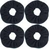 IVARYSS Super Towel Scrunchies for Drying Hair, Absorbent and Soft Microfiber for Frizz Free, Large Thick Ponytail Holder Wet Hair Accessories for Women and Girls, 4 PCS (Black) view 1