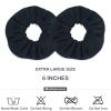 IVARYSS Super Towel Scrunchies for Drying Hair, Absorbent and Soft Microfiber for Frizz Free, Large Thick Ponytail Holder Wet Hair Accessories for Women and Girls, 4 PCS (Black) view 3
