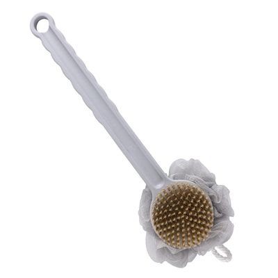 1pc Double Sided Bath Brush Shower Back Brush Body exfoliator Brush Cleaning Massage Scrubber Body wash Sponge Unisex Bath Men and Women Long loofah pbt