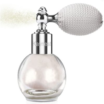 Pearl White Highlighter Spray, Loose Shimmer Powder High Gloss Makeup Mist for Body, Face, Hair, Long Lasting Glitter Hairspray for Festive Party, Stage Shows, Nightclubs, Bar