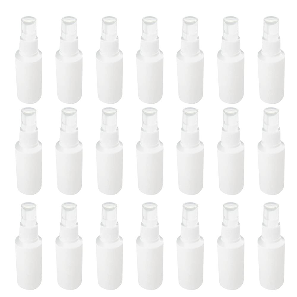 Aicosineg 20Pcs 60ml Pastic Fine Mist Spray Reusable Empty Bottle 2.03oz Spray Bottles Atomizer Pumps Refillable Bottle Plastic Bottle Small Refillable Liquid Containerfor Travel Essential Oils White