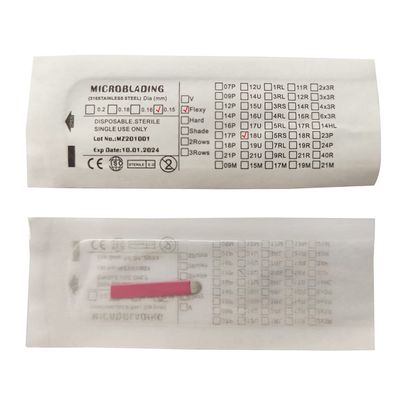 NANO 0.15MM MICROBLADING NEEDLES 18U-SHAPE MICROBLADE With LOT NO. EXP Date 50PCS