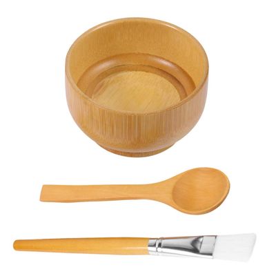 3pcs Facial Care Tools Skin Care Mixing Bowl Face Mask Bowl Facial Mask Mixing Bowl Bamboo Mask Bowl Brush Face Mask Mixing Tool Diy Facemask Mixing Tool Mask Beauty Tool