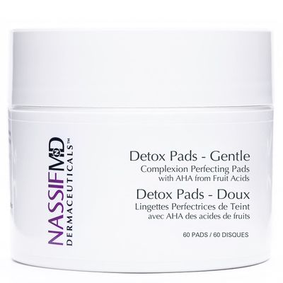 NassifMD Gentle Detox Pads, Surgeon-Created Fruit Acid Complex for Sensitive Skin, Brightens, Exfoliates & Reduces Wrinkles, Dermatologist-Tested