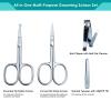 5Pcs Beauty Grooming Eyebrow Scissor Men Women Facial Nose Hair Scissor Curved Round Blunt Mustache Beard Manicure Pedicure Trimmer Set Stainless Steel Slant Tweezers Nail Clipper Pet Dog Scissor Kit view 2