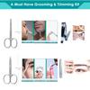 5Pcs Beauty Grooming Eyebrow Scissor Men Women Facial Nose Hair Scissor Curved Round Blunt Mustache Beard Manicure Pedicure Trimmer Set Stainless Steel Slant Tweezers Nail Clipper Pet Dog Scissor Kit view 3