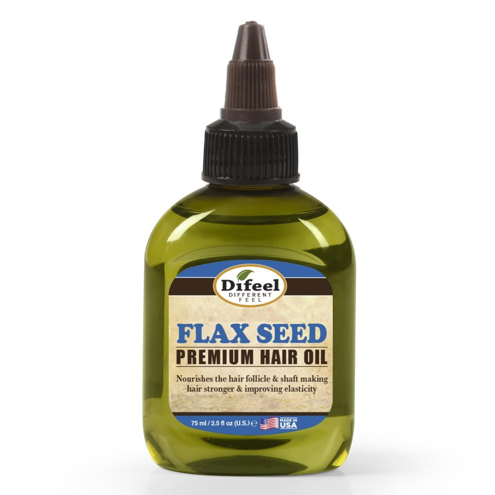Difeel Premium Natural Hair Oil - Flax Seed Hair Oil 2.5 oz. - Strengthening & Moisturizing Hair Oil Treatment