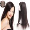 12"Free Parting Virgin Human Hair Topper Large 5.1X5.1" Silk Base Topper Hair Piece Straight Hand Made Top Hairpiece Clip in Hair Topper for Women with Thinning Hair(Dark Brown) view 1