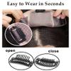 12"Free Parting Virgin Human Hair Topper Large 5.1X5.1" Silk Base Topper Hair Piece Straight Hand Made Top Hairpiece Clip in Hair Topper for Women with Thinning Hair(Dark Brown) view 4