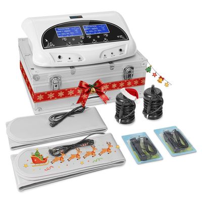 veicomtech Dual Ionic Foot Bath Detox Machine, Professional Ionic Foot Bath Spa Cleanse with 2 Waist Belts, 2 Arrays, 10 Liners (Black)