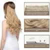 SARLA Invisible Wire Hair Extensions with 3 Clips Long Synthetic Wavy Curly Hairpiece Adjustable Transparent Headband for Women 22 Inch Ash Medium Brown/Ash Blonde Highlights view 3