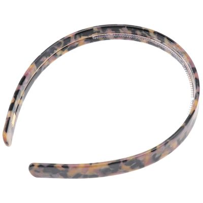 Uonlytech 1Pc Acetate Tortoise Shell Headband, Shower Thin Headband, Non- slip Leopard- Print Cellulose with Teeth, Hair accessories, for Girl & Women (Brown)