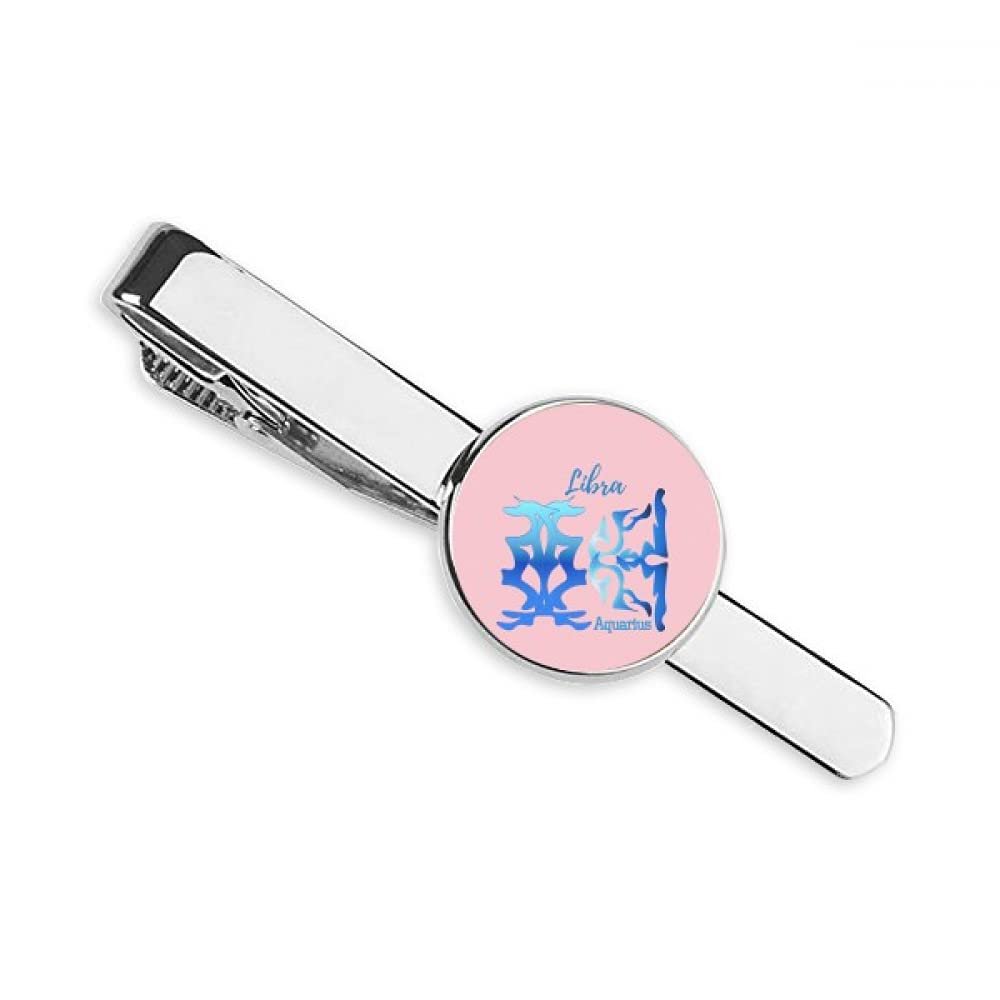 Aquarius Libra Pair Constellation Necktie Tie Clip Bar Gift Business Man