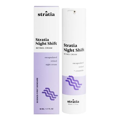 Stratia Night Shift Retinol Cream Age-Defying Face Moisturizer for Smooth, Radiant Skin, Hydrating & Gentle Lotion for All Skin Types, 1.7 Fl Oz