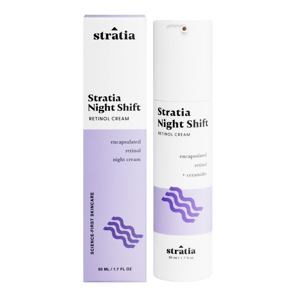 Stratia Night Shift Retinol Cream  Age-Defying Face Moisturizer for Smooth, Radiant Skin, Hydrating & Gentle Lotion for All Skin Types, 1.7 Fl Oz