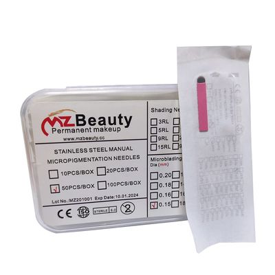 Nano 0.15mm Microblading Needle 21U-Shape For Microblading Manaul Pen Tattoo Needles With Exp date Lot No. 50PCS