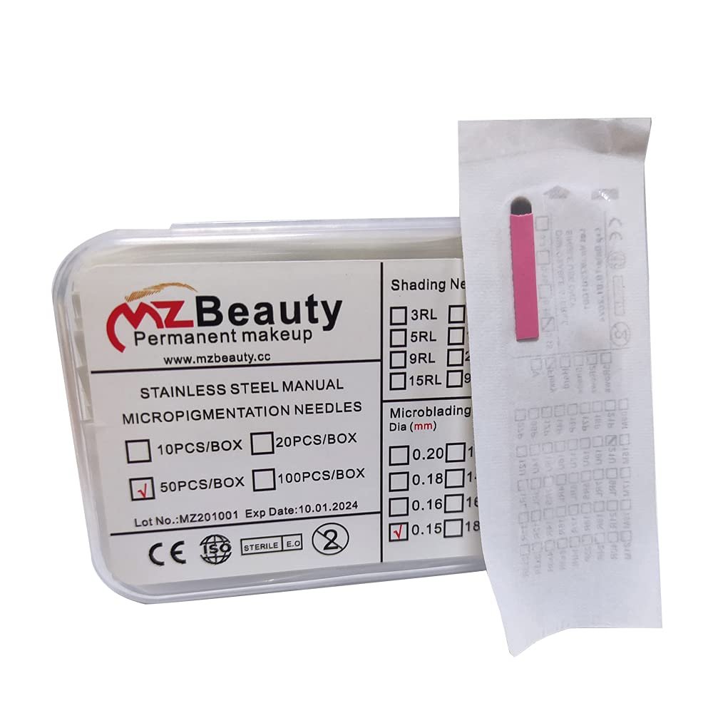 Nano 0.15mm Microblading Needle 21U-Shape For Microblading Manaul Pen Tattoo Needles With Exp date Lot No. 50PCS