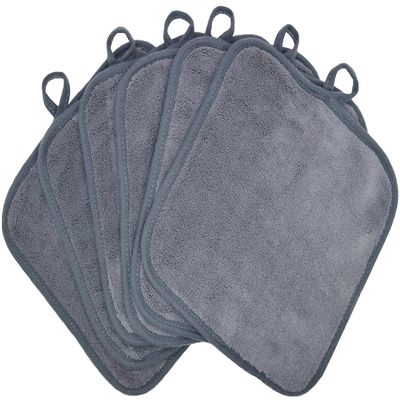 BloomSesame Makeup Remover Cloths for Face, Eye, Lips - Reusable Makeup Remover Pads Soft Microfiber Facial Cleansing Cloths 8 x 8 inch 6 Pack (Gray)
