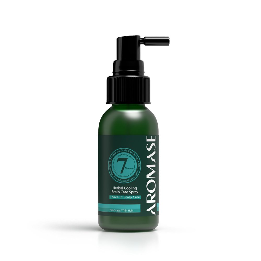 AROMASE Herbal Cooling Scalp Care Spray for Greasy Scalp with Thinning Hair, Dandruff, Hair loss (4.06 Fl. Oz)