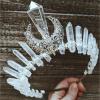 Raw Crystal Quartz Transparent Hollow Moon Crown Tiara Headband for Women Witch Craft Bridal Party Hair Accessories view 3