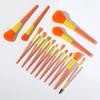 MIPPER 14 Pcs Candy Color Makeup Brushes Set Pro Eye Shadow Eyelash Concealer Powder Foundation Blending Cosmetic Brush Kit (orange+gold yellow) view 2