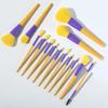 MIPPER 14 Pcs Candy Color Makeup Brushes Set Pro Eye Shadow Eyelash Concealer Powder Foundation Blending Cosmetic Brush Kit (yellow+purple) view 2