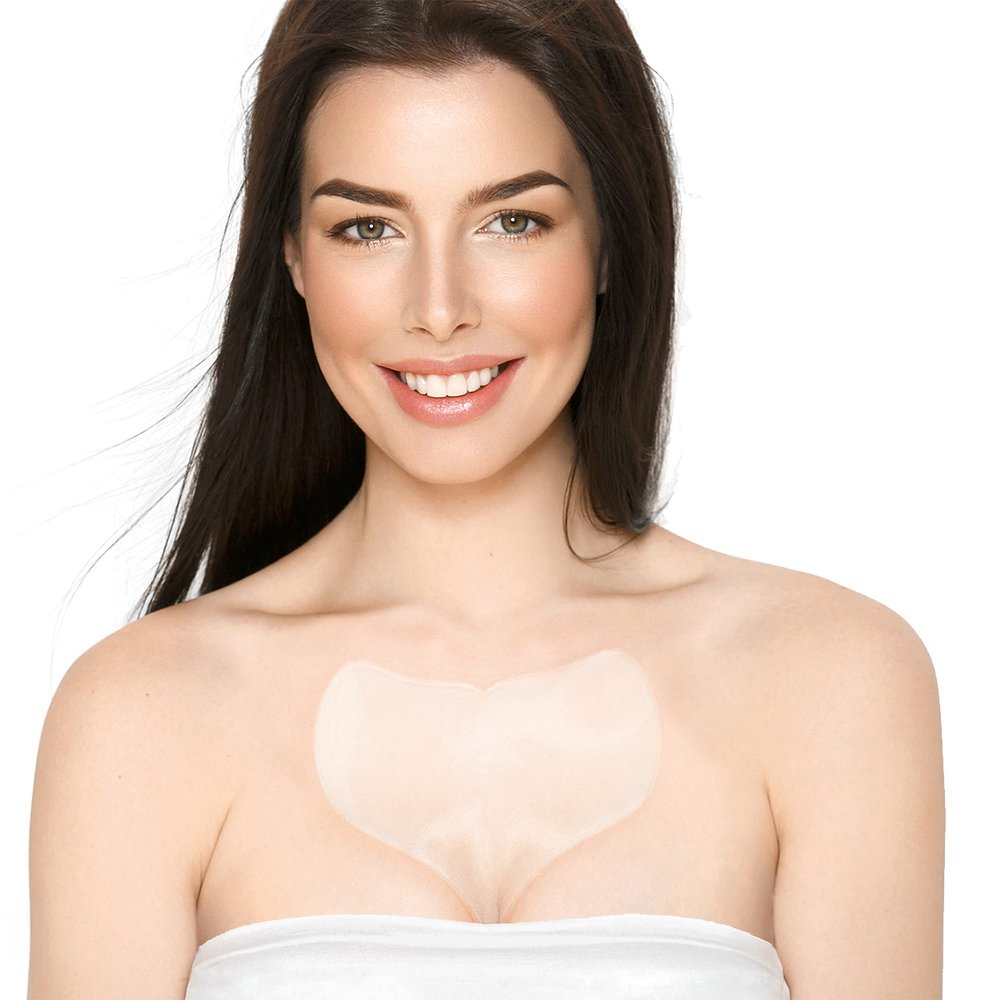 BLUMBODY Chest Wrinkle Pads Anti-Wrinkle Silicone Patches Skin Firming, Smoothing Reusable Overnight Chest Patches Anti-Aging Crepe Erase Pads Neck, Dcollet (2-Month Supply)