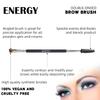 ENERGY Duo Eyebrow Brush Angled Eye Brow Brush and Spoolie Brushes Ultra Firm Thin Eyeliner Brush Premium Synthetic Eye Makeup Brush for Liquid Gel Cream Brow Eyeliner Defining Applicator Black view 2