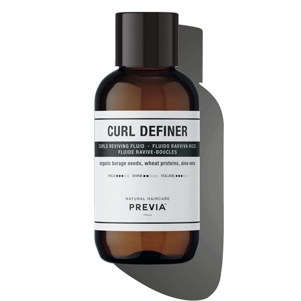 PREVIA Curl Definer Hydrating Serum for Curly Hair  Vegan Oil for Frizz Control, Moisturizing & Enhancing Curls  Sulfate-Free, Paraben-Free,Natural Ingredients for Soft, Shiny,Bouncy Curls 3.38 oz