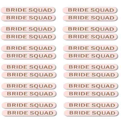 Bridal Shower Favors for Guests Bulk - Set of 24 Rose Gold Bride Squad Nail Files, Brides Squad Emery Board - Shower Favors, Wedding Emery Board (24BSQ)