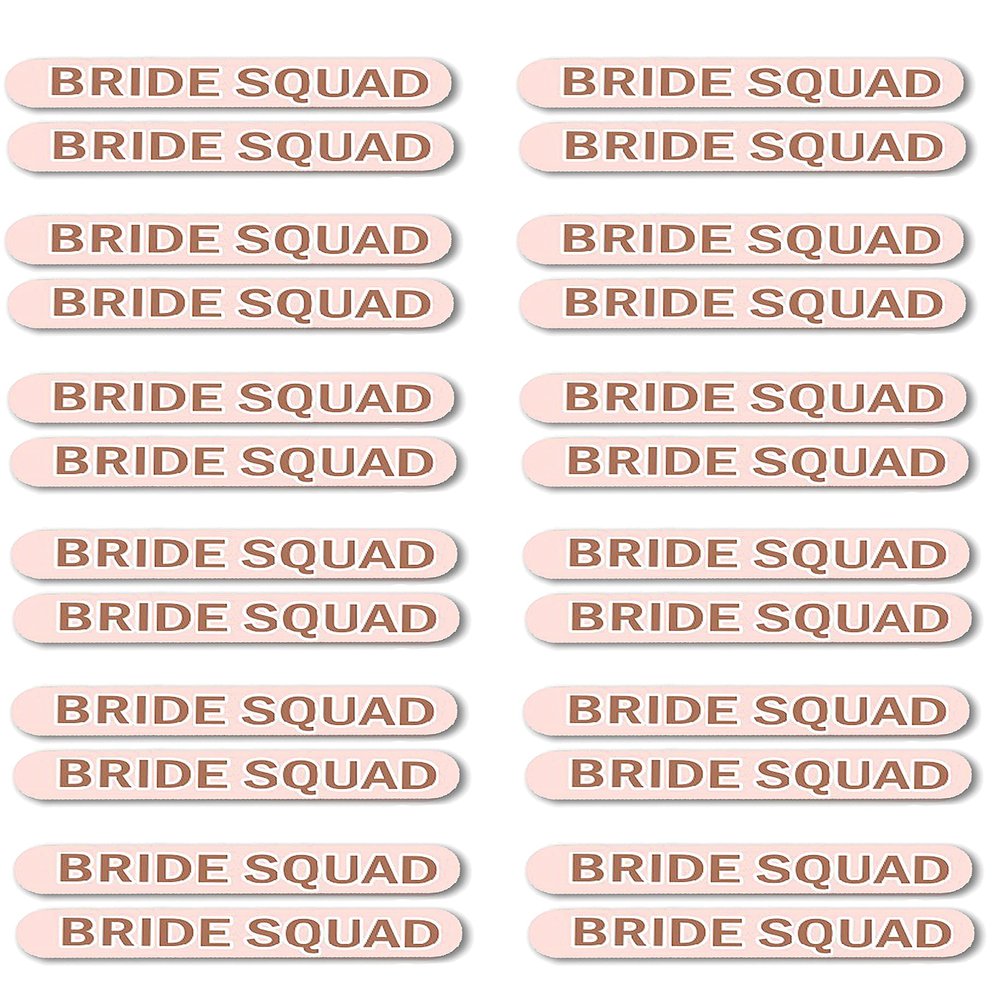 Bridal Shower Favors for Guests Bulk - Set of 24 Rose Gold Bride Squad Nail Files, Brides Squad Emery Board - Shower Favors, Wedding Emery Board (24BSQ)