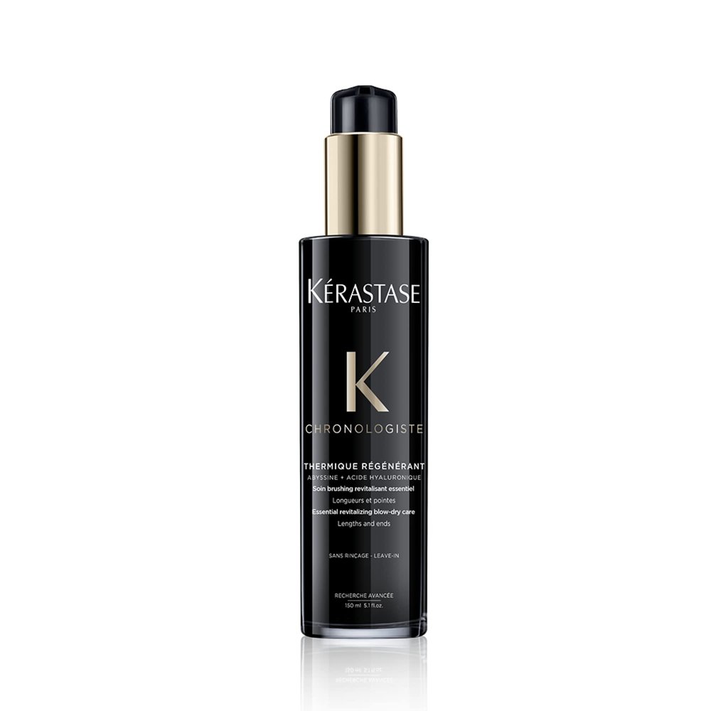 Kerastase Chronologiste Hair Serum Heat Protectant with Argan Oil - Controls Frizz, Strengthens and Prevents Breakage, Protects Against Humidity, For Dry, Fine & Brittle Hair, 5.1 Fl Oz