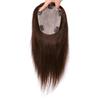 10" Short Straight Silk Base Human Hair Topper Add Extra Hair Volume 4.7x5.1" Women Toupee Human Hair Clip in Hairpieces Topper Hair Pieces for Women with Thinning Hair(Dark Brown) view 2