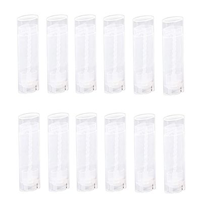 Healthcom 100 Pcs 5ml 5g Clear Empty Deodorant Containers Oval Lip Balm Tubes Twist-up Filling Stick Refillable Plastic Deodorant Tube Cosmetic Deodorant Bottles for DIY Homemade Lipstick Crayon Chapstick,Clear