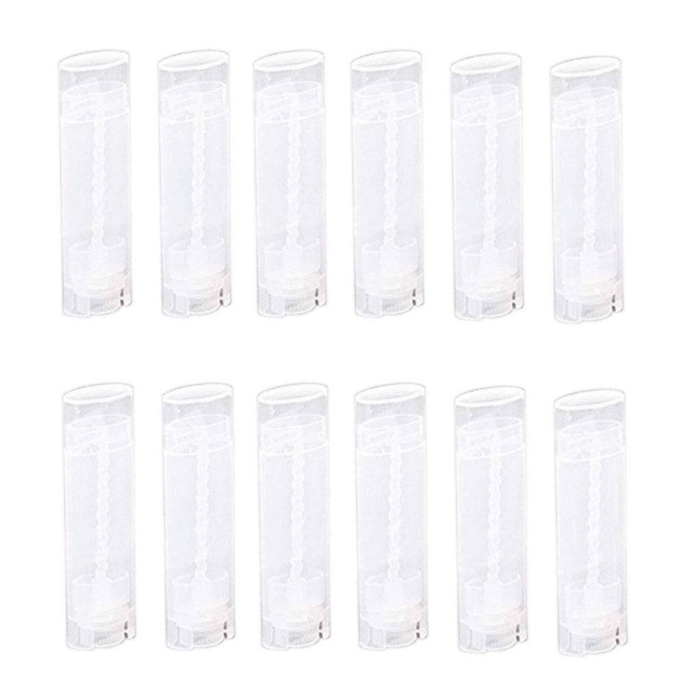 Healthcom 100 Pcs 5ml 5g Clear Empty Deodorant Containers Oval Lip Balm Tubes Twist-up Filling Stick Refillable Plastic Deodorant Tube Cosmetic Deodorant Bottles for DIY Homemade Lipstick Crayon Chapstick,Clear
