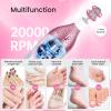 36-Piece Professional Manicure Pedicure Kit-Cordless Electric Nail File Kit,20000RPM, 11Pcs Bits,4 Speed,Rechargeable Pedicure Tool for Feet,Hand Foot Care Nail Drill Tool for Nail Grind Trim Polish view 4