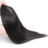 10" Short Straight Silk Base Human Hair Topper Add Extra Hair Volume 4.7x5.1" Women Toupee Human Hair Clip in Hairpieces Topper Hair Pieces for Women with Thinning Hair(Natural Black) view 3