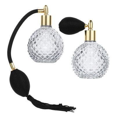 Hemoton 2pcs Perfume Spray Bottles Refillable Crystal for Fragrance Lotion Oil Elegant Design for Home Travel Use Sturdy for Friends Family